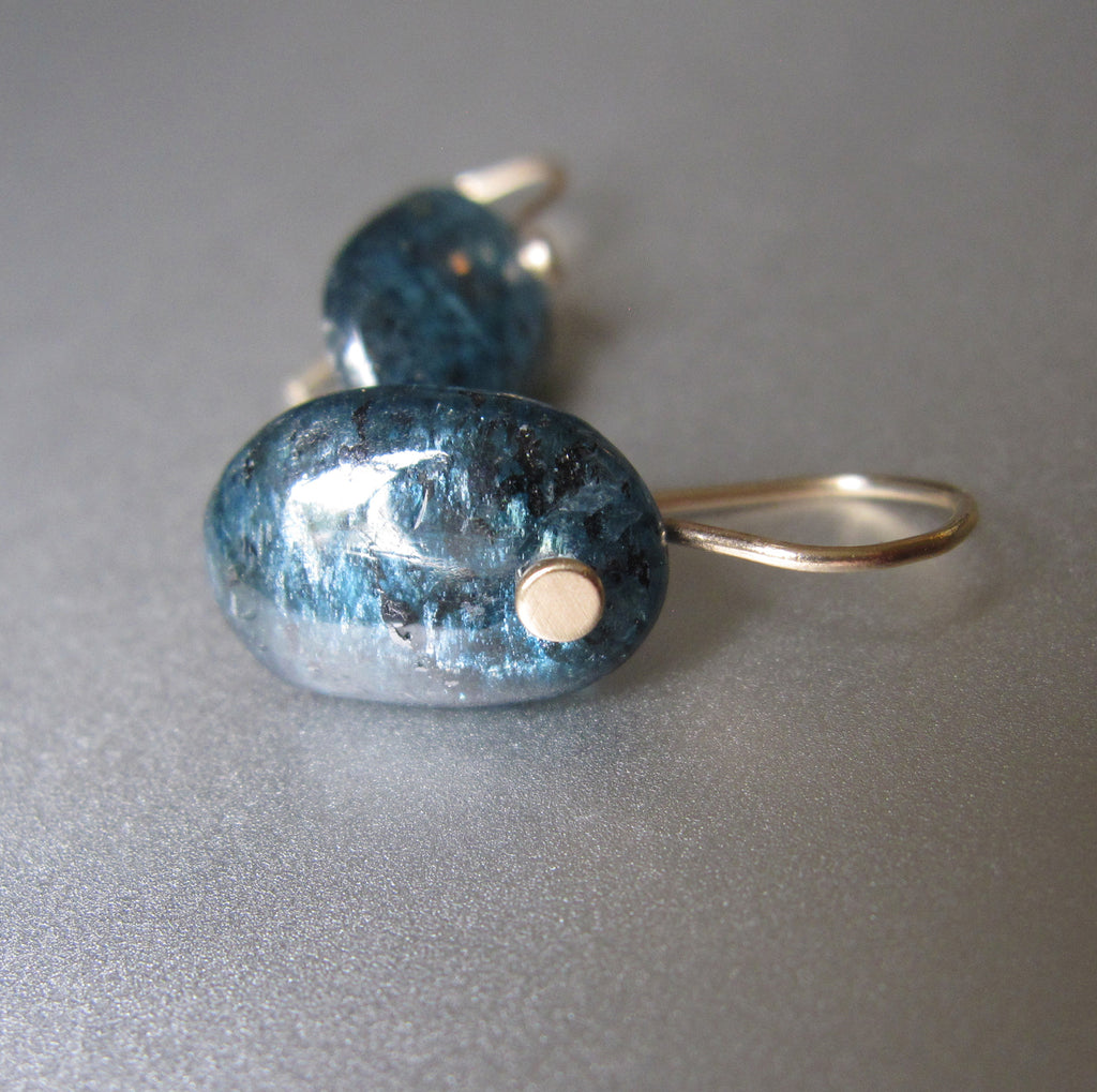 mossy teal kyanite oval drops solid 14k gold earrings5