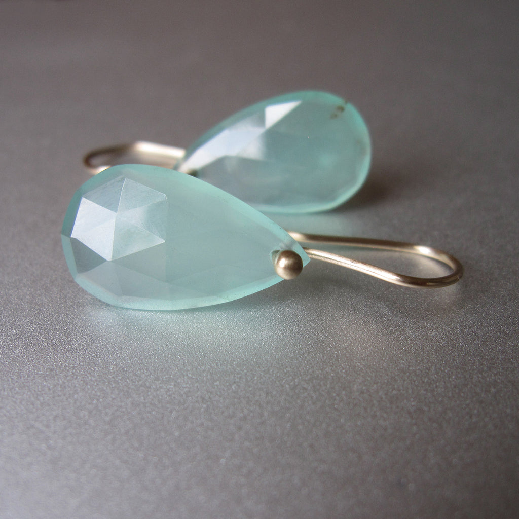 natural aqua chrysoprase faceted drops solid 14k gold earrings3