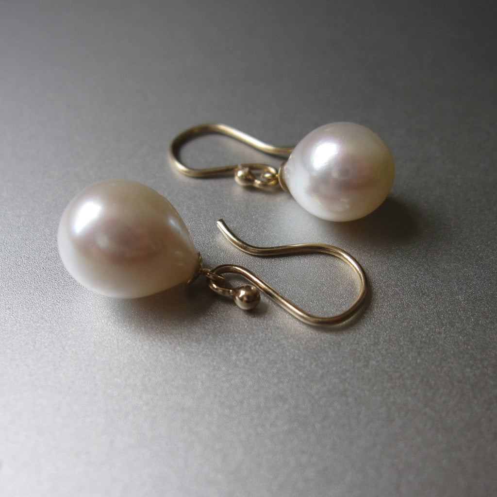 white freshwater pearl drops capped solid 14k gold earrings5