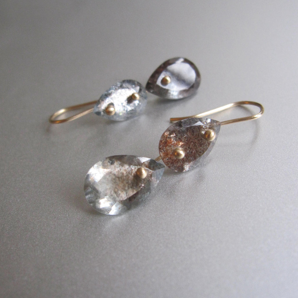 moss aquamarine sunstone double drops solid 14k gold earrings4
