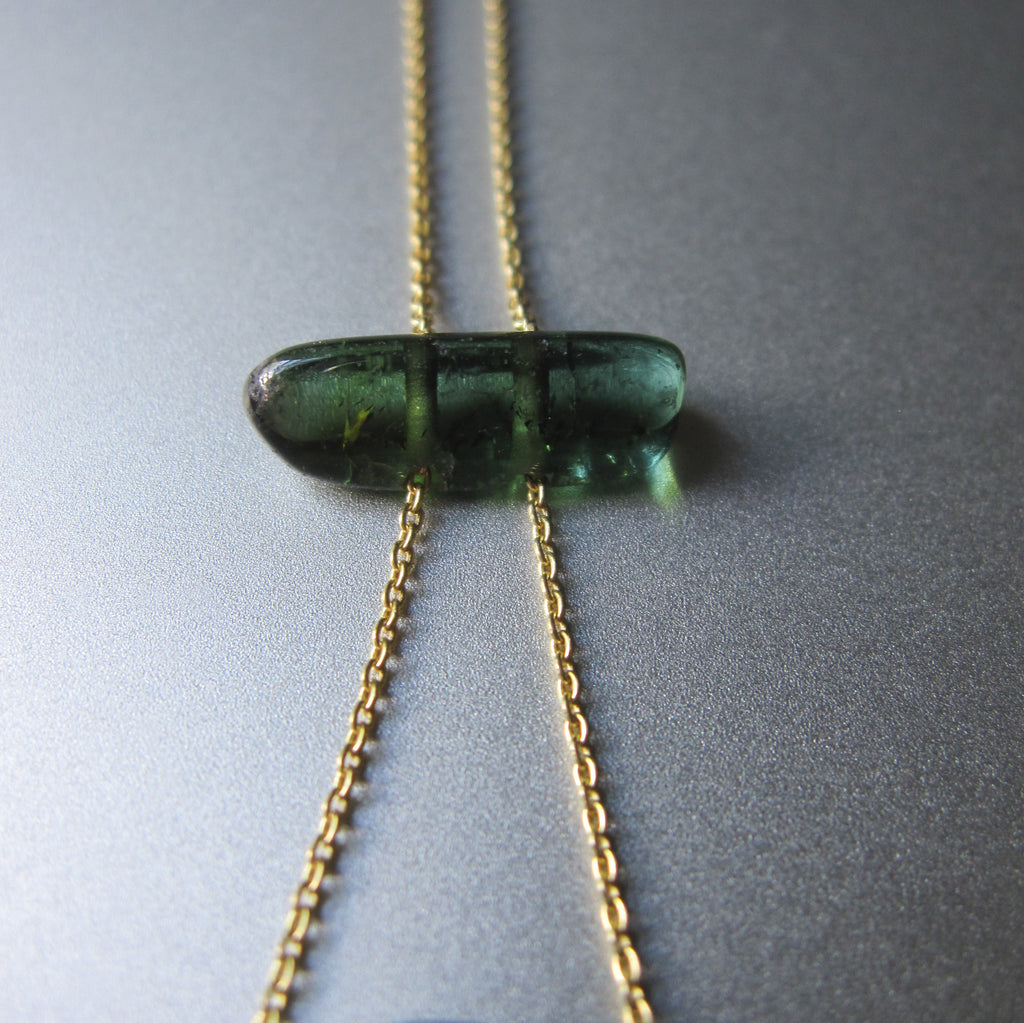 long nephrite jade and green tourmaline slide solid 14k gold necklace4