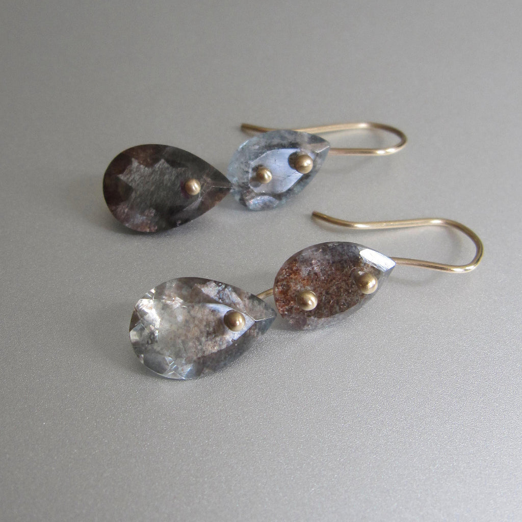 moss aquamarine sunstone double drops solid 14k gold earrings8