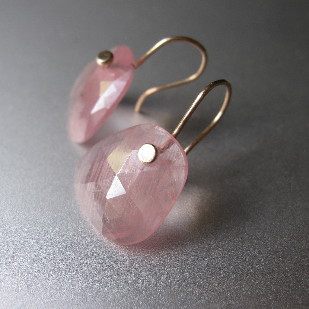 light pink sapphire rose cut slice drops solid 14k gold earrings3