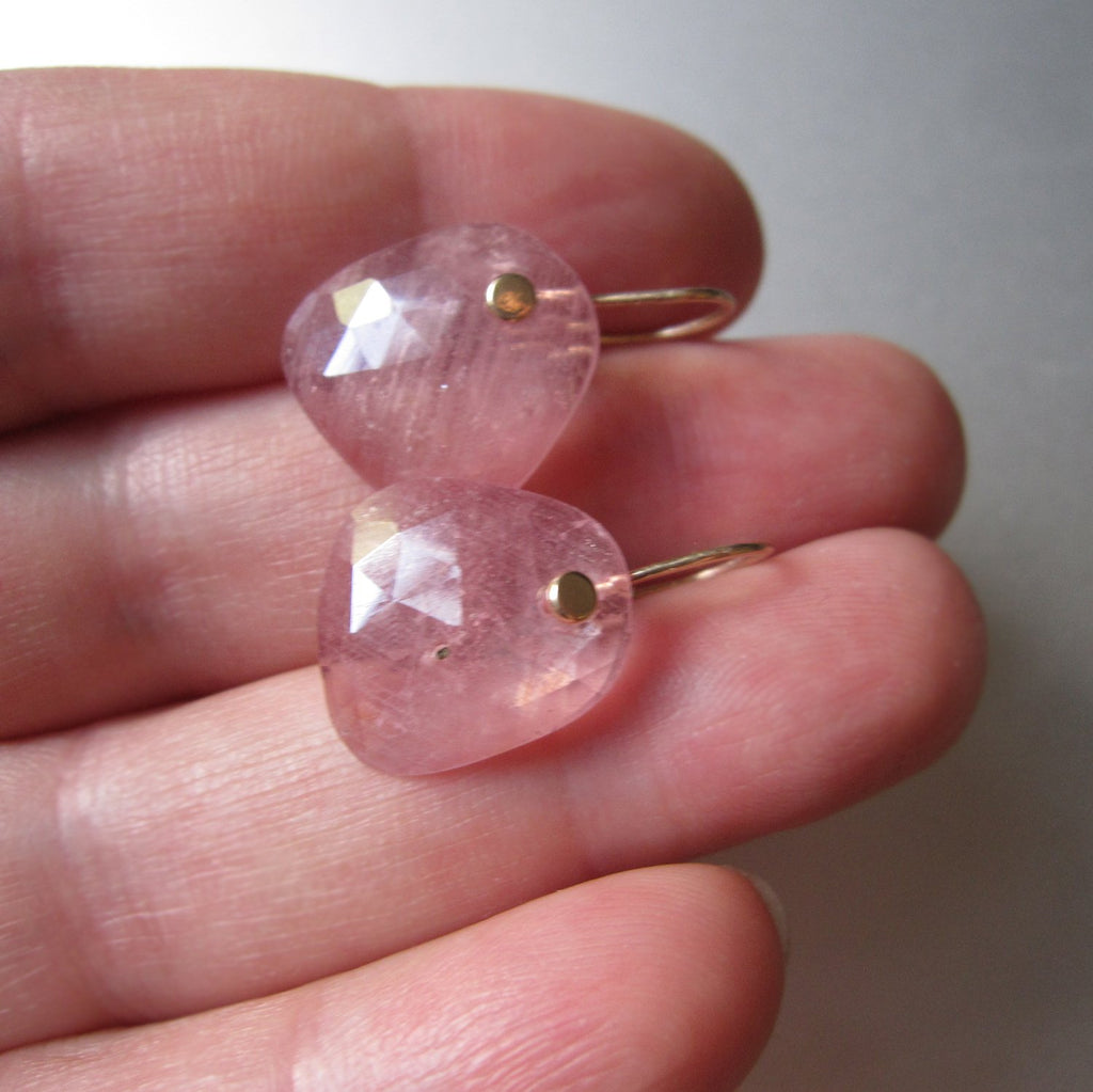 light pink sapphire rose cut slice drops solid 14k gold earrings5