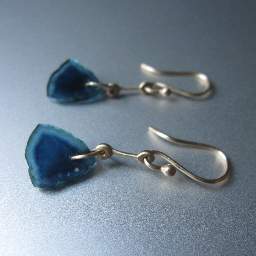 blue tourmaline slices gold rod solid 14k earrings3
