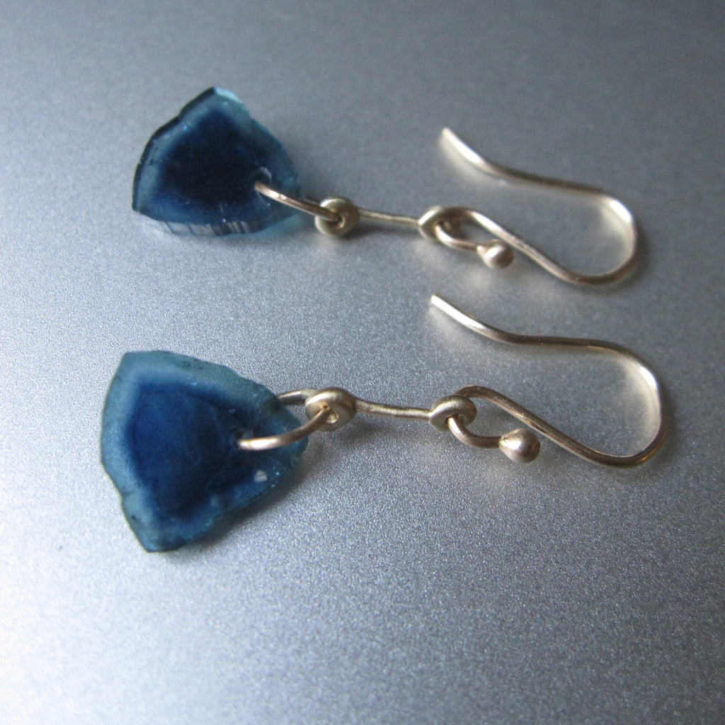 blue tourmaline slices gold rod solid 14k earrings4