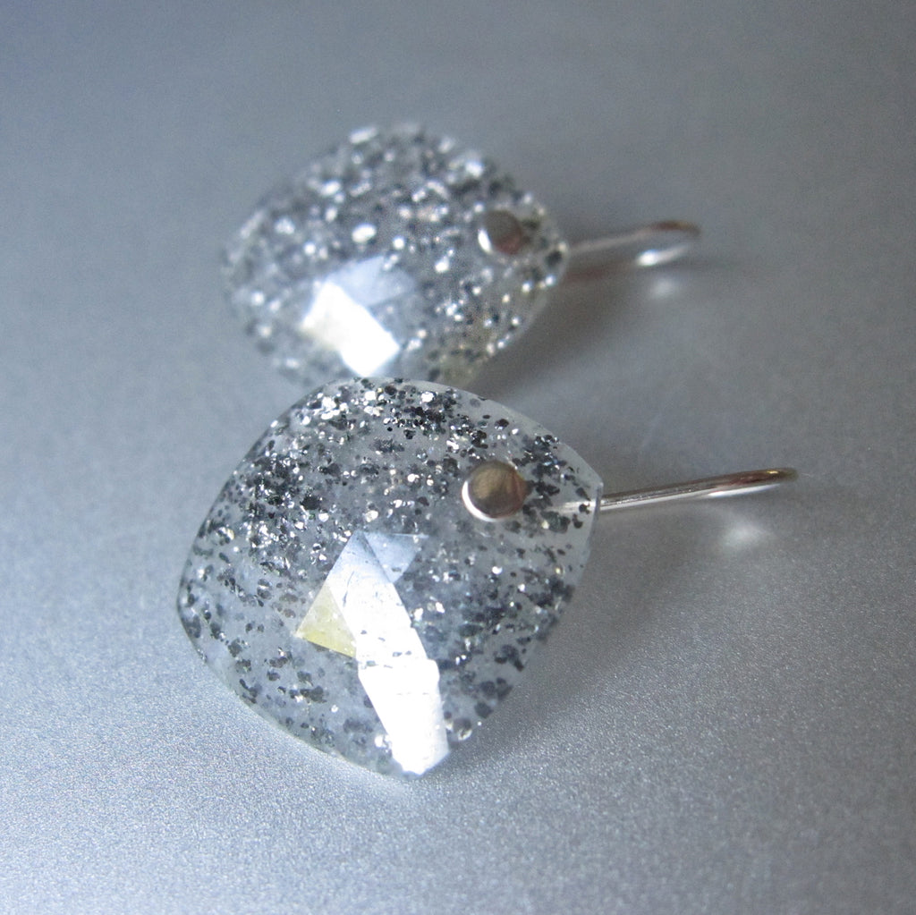 black susntone diamond slice rose cut solid 14k white gold earrings4