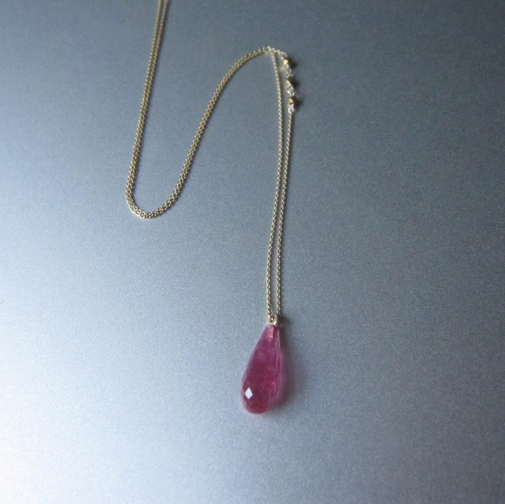 bright pink sapphire drop solid 14k and 18k gold necklace6