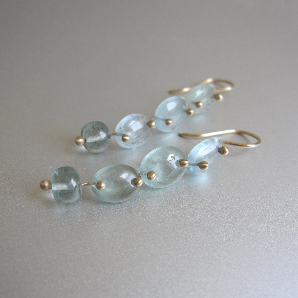 moss aquamarine four drop linked kinetic solid 14k gold earrings4