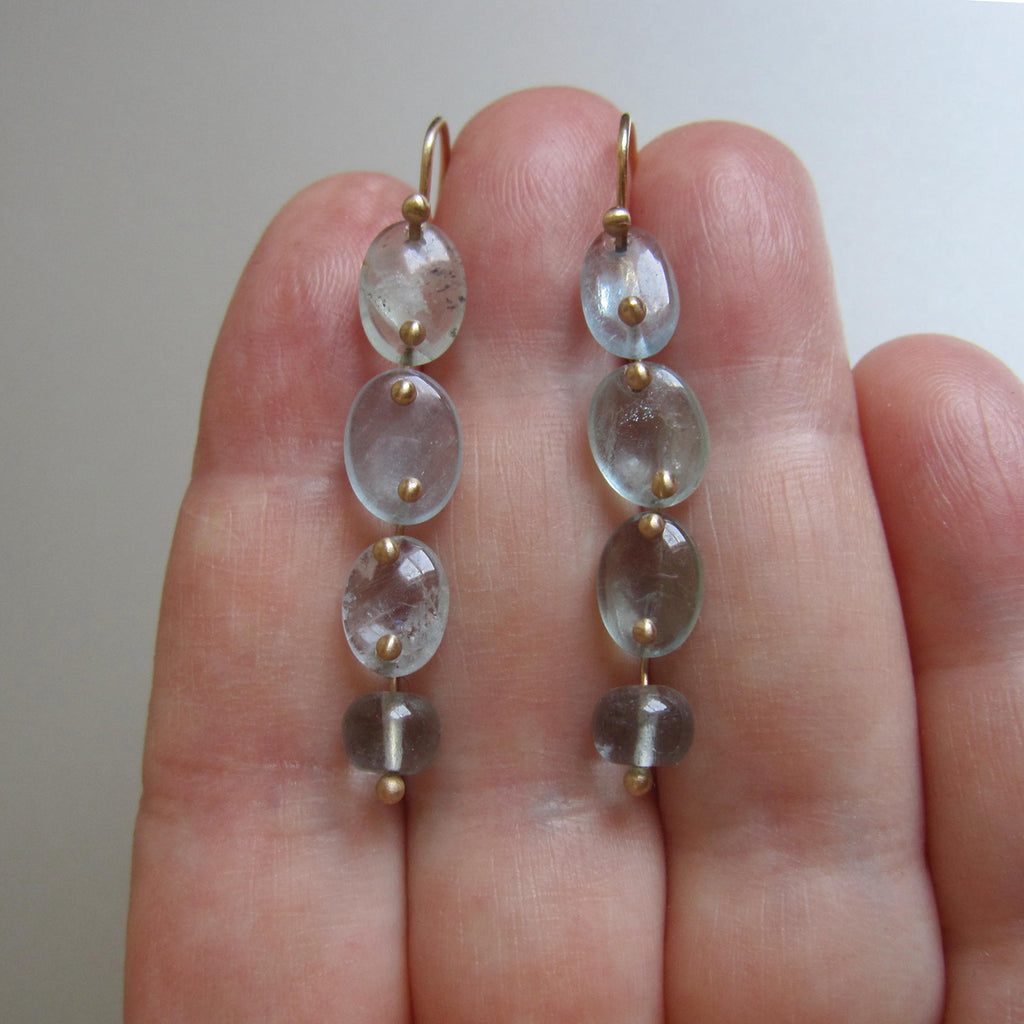 moss aquamarine four drop linked kinetic solid 14k gold earrings6