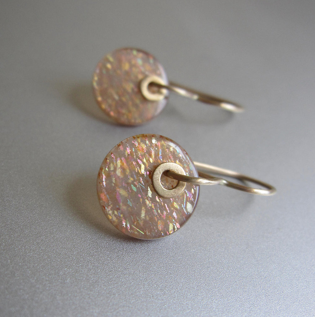 sunstone discs with sequin accents solid 14k gold earrings3