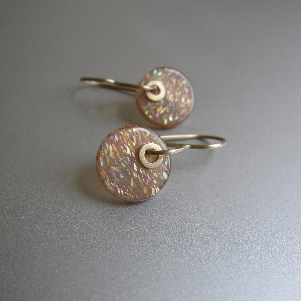 sunstone discs with sequin accents solid 14k gold earrings2