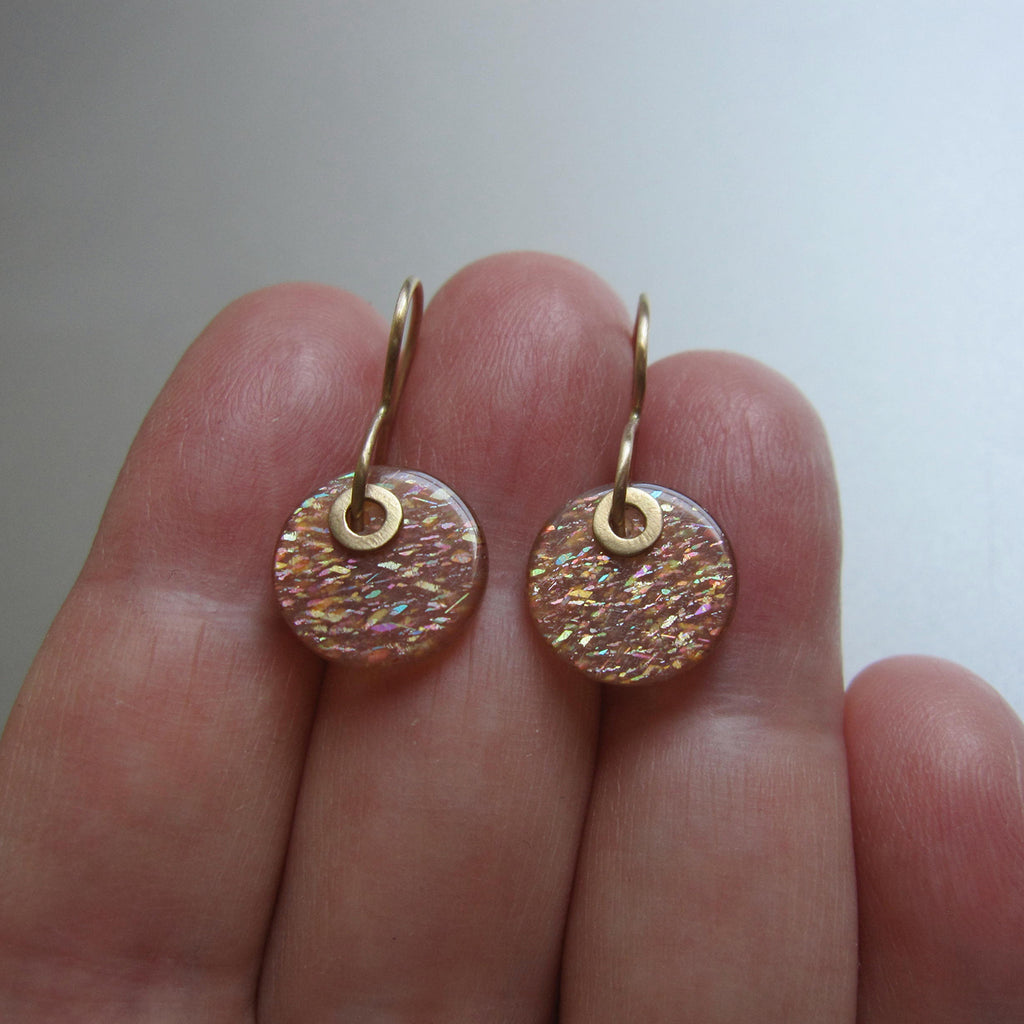 sunstone discs with sequin accents solid 14k gold earrings5