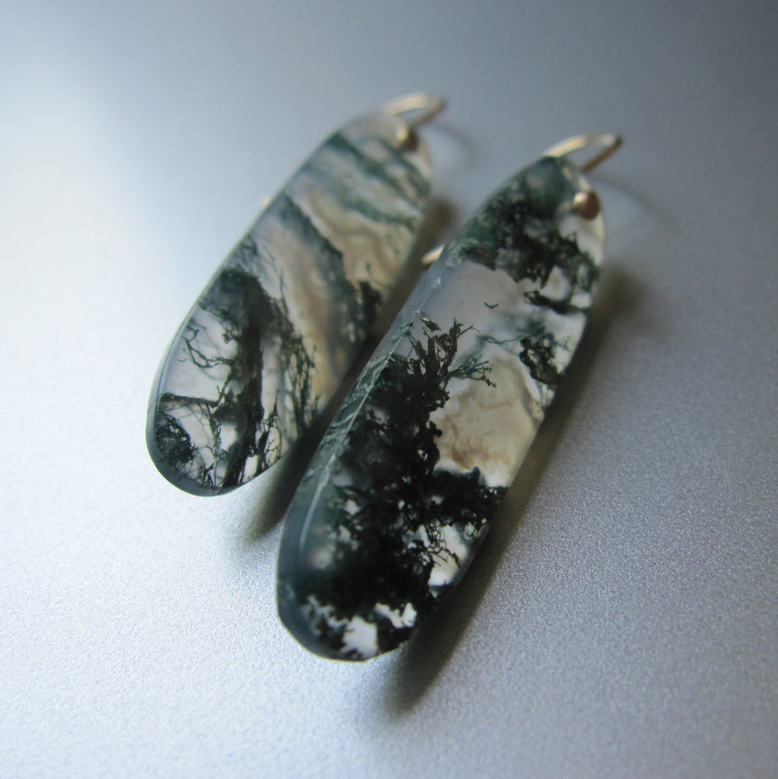 long mossy agate oval drops solid 14k gold earrings4