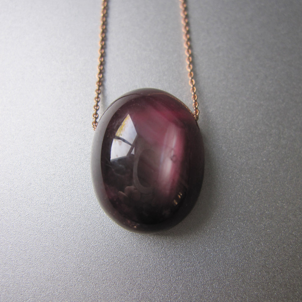 ruby oval pendant solid 14k rose gold necklace2