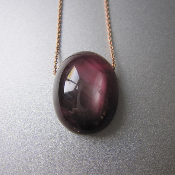 ruby oval pendant solid 14k rose gold necklace