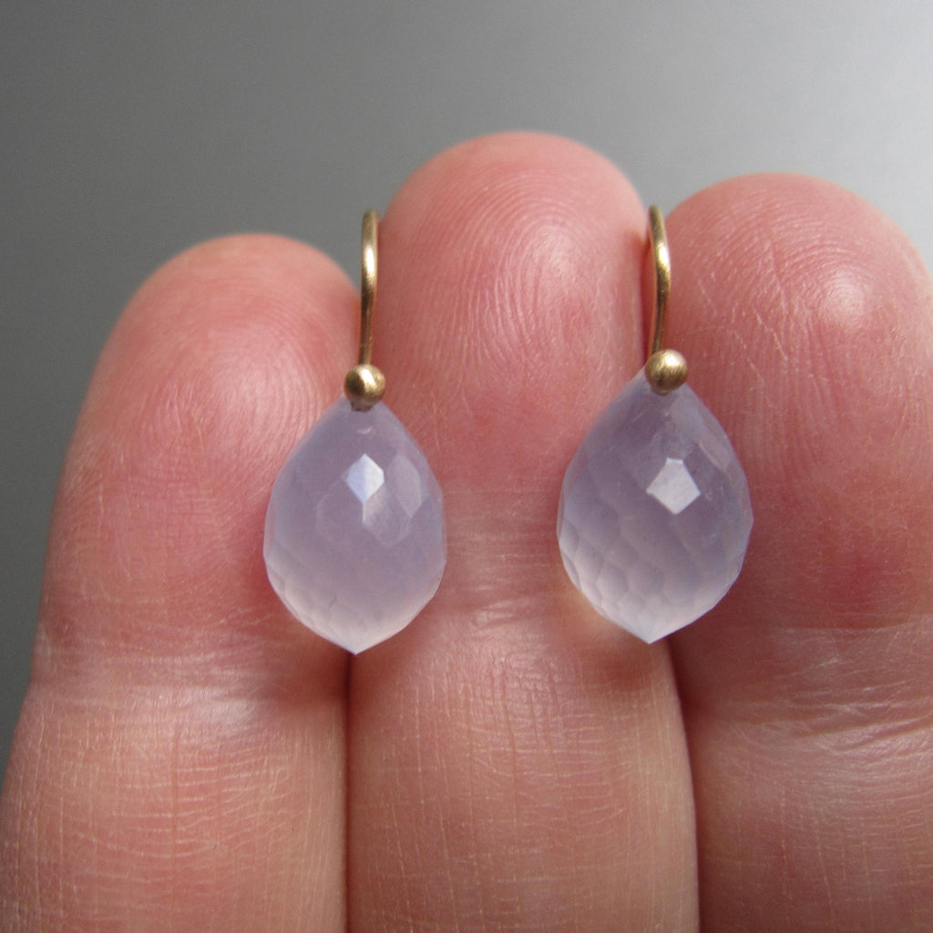 small faceted blue chalcedony drops solid 14k gold earrings3