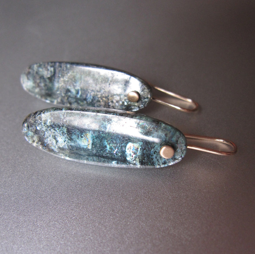 long mossy teal kyanite drops solid 14k gold earrings2