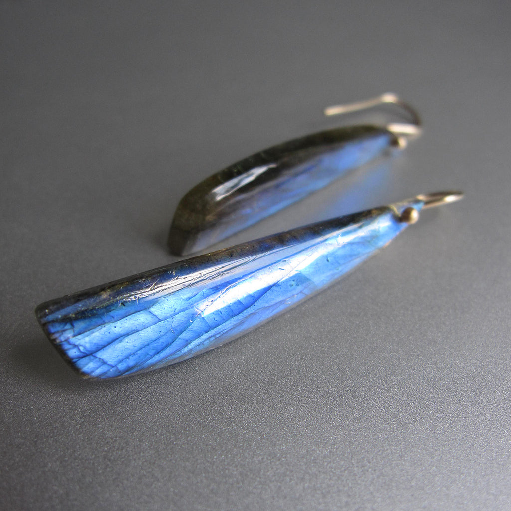 blue labraorite long curved drops solid 14k gold earrings3