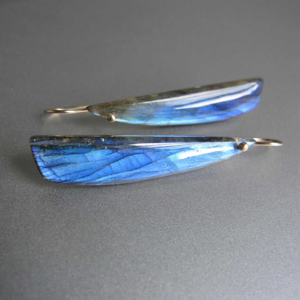blue labraorite long curved drops solid 14k gold earrings6