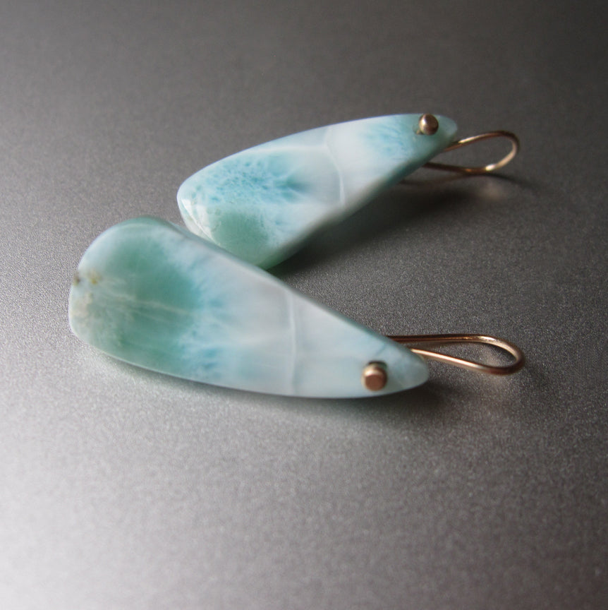 long curved larimar drops solid 14k gold earrings3
