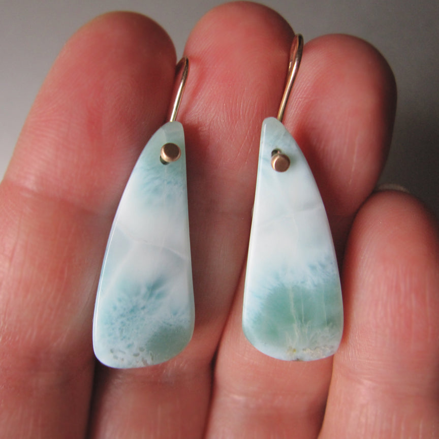 long curved larimar drops solid 14k gold earrings5