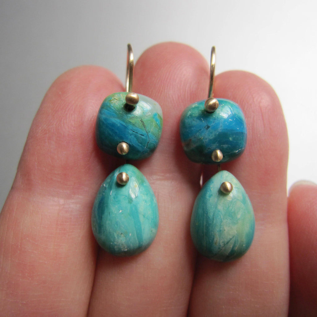 peruvian opal double drops solid 14k gold earrings5