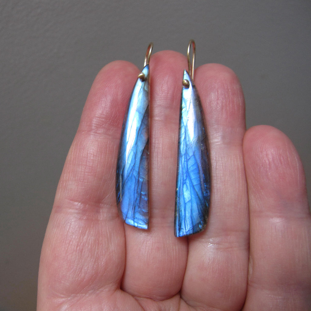 blue labraorite long curved drops solid 14k gold earrings4