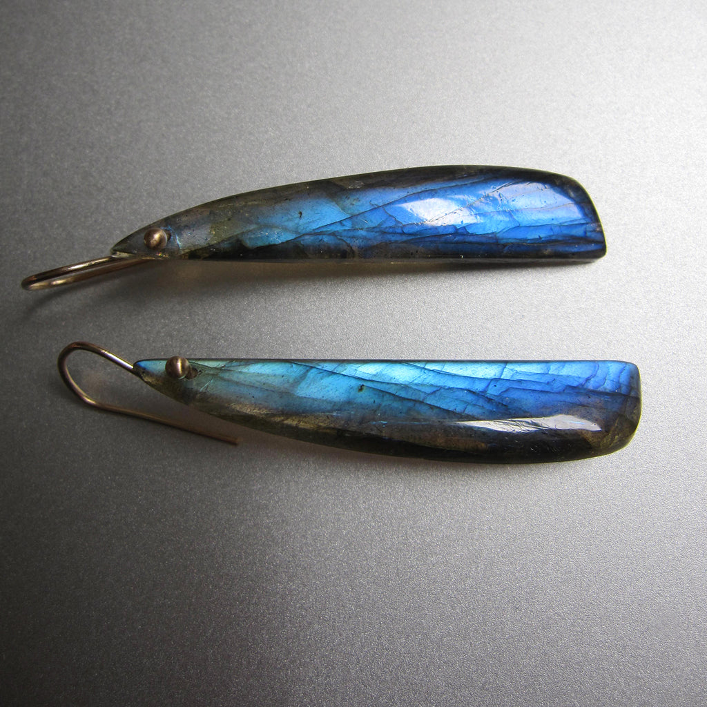 blue labraorite long curved drops solid 14k gold earrings5