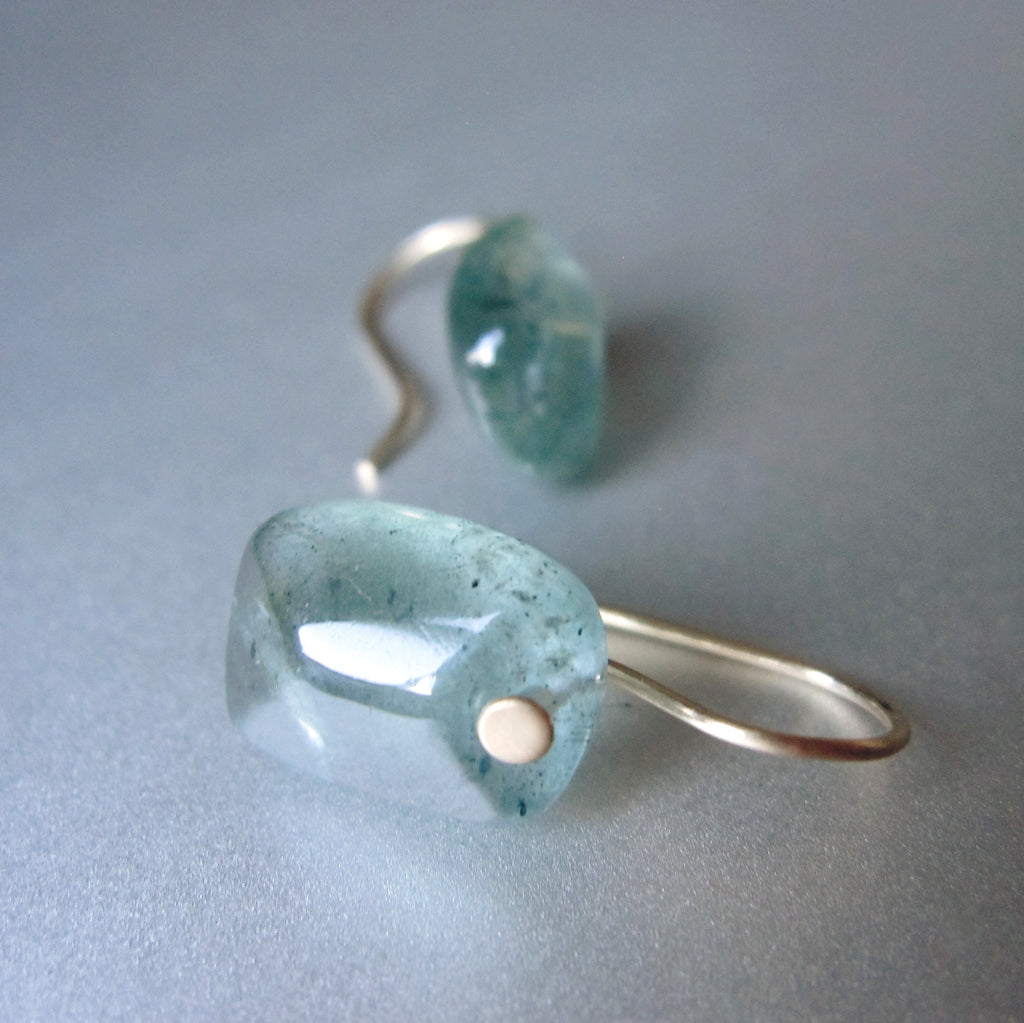 smooth moss aquamarine cushion drops solid 14k gold earrings2