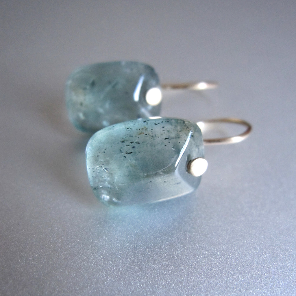 smooth moss aquamarine cushion drops solid 14k gold earrings6