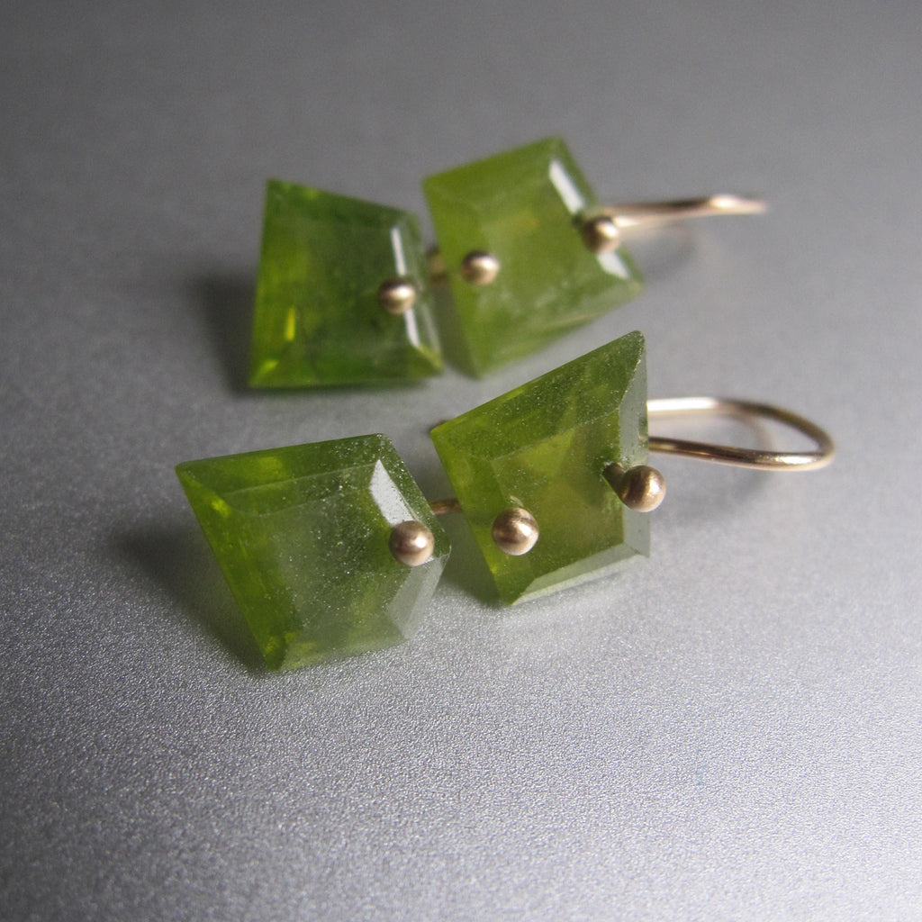 green idocrase angular mismatched nuggets solid 14k gold earrings4