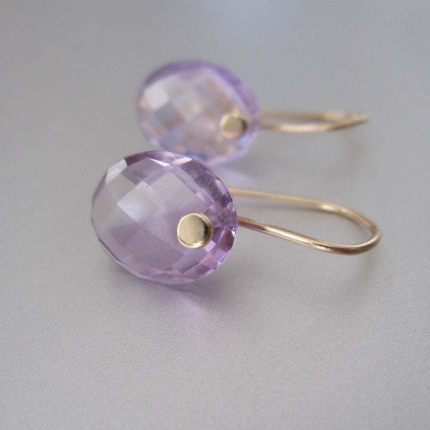 Small Amethyst Ovals Solid 14k Gold Earrings4