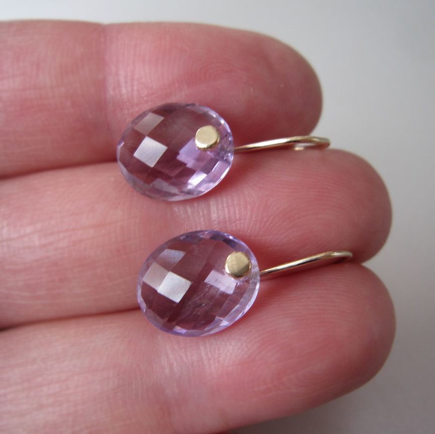 Small Amethyst Ovals Solid 14k Gold Earrings5