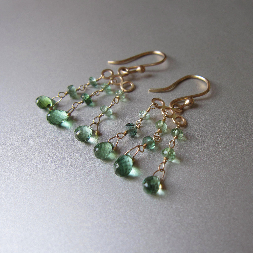 indicolite green tourmaline chandelier solid 14k gold earrings3
