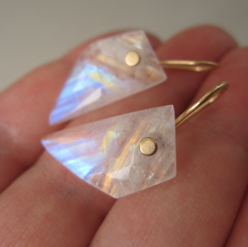 rainbow moonstone angular wing slices solid 14k gold earrings4