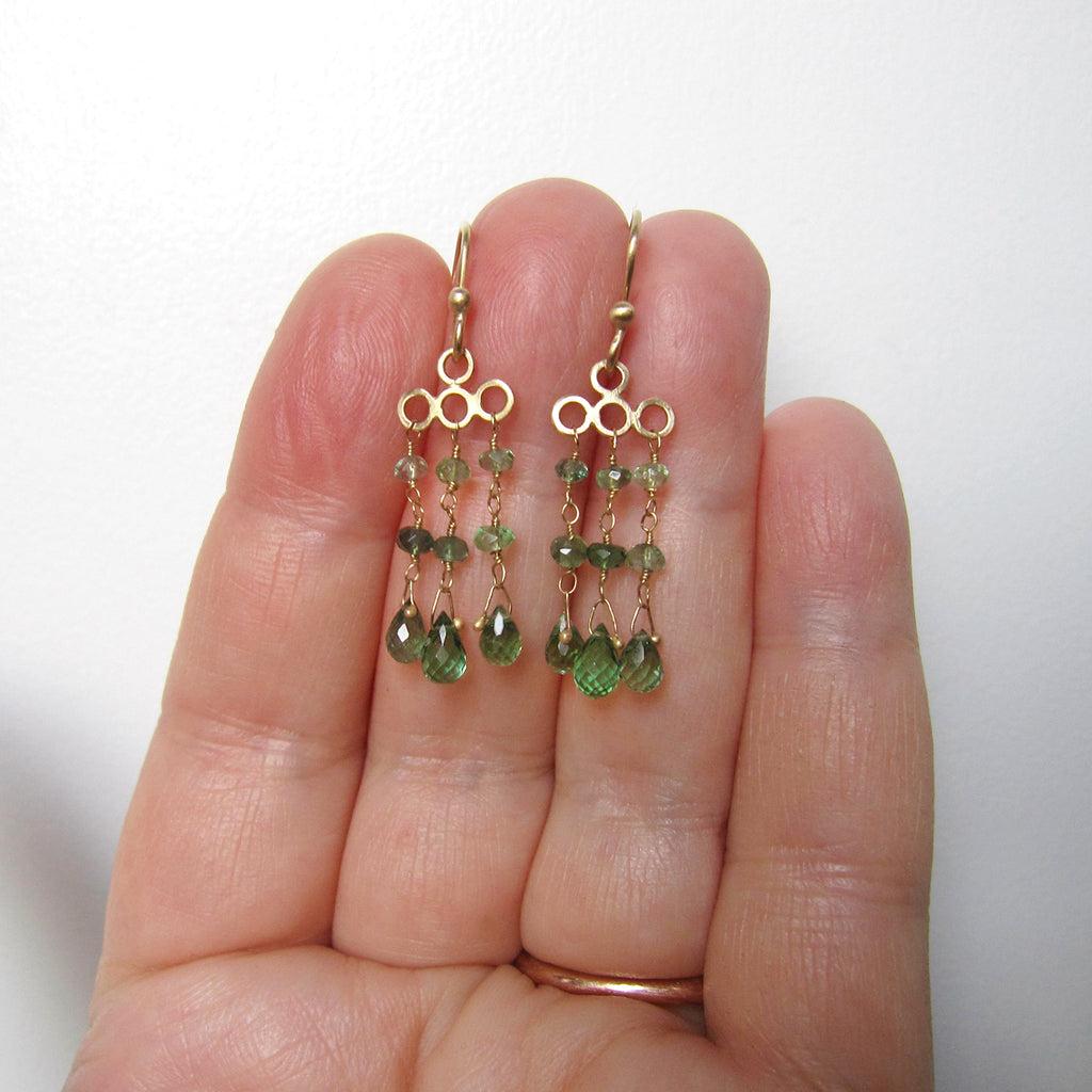 indicolite green tourmaline chandelier solid 14k gold earrings5