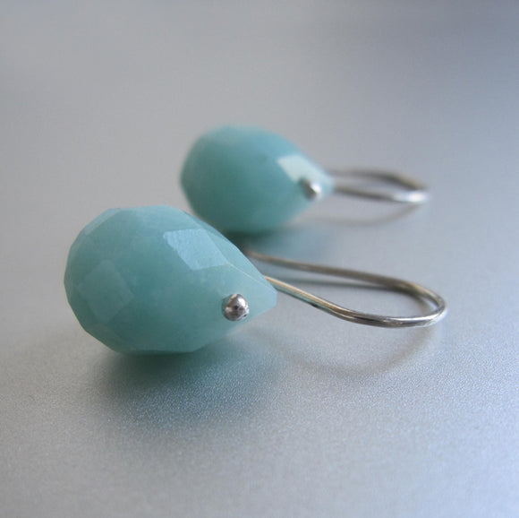 Amazonite Faceted Drops Sterling Silver Earrings