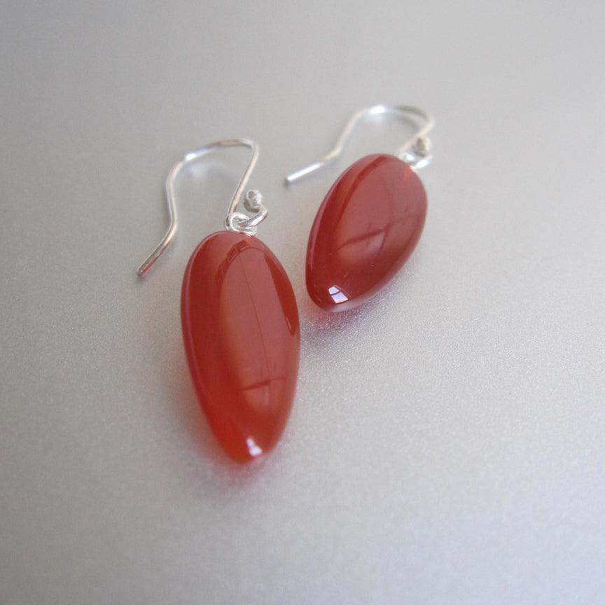 smooth carnelian red orange drops sterling silver earrings3
