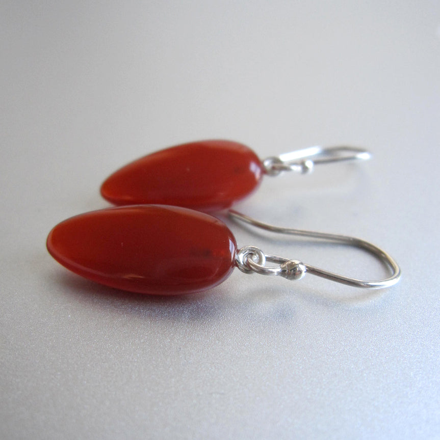 smooth carnelian red orange drops sterling silver earrings4