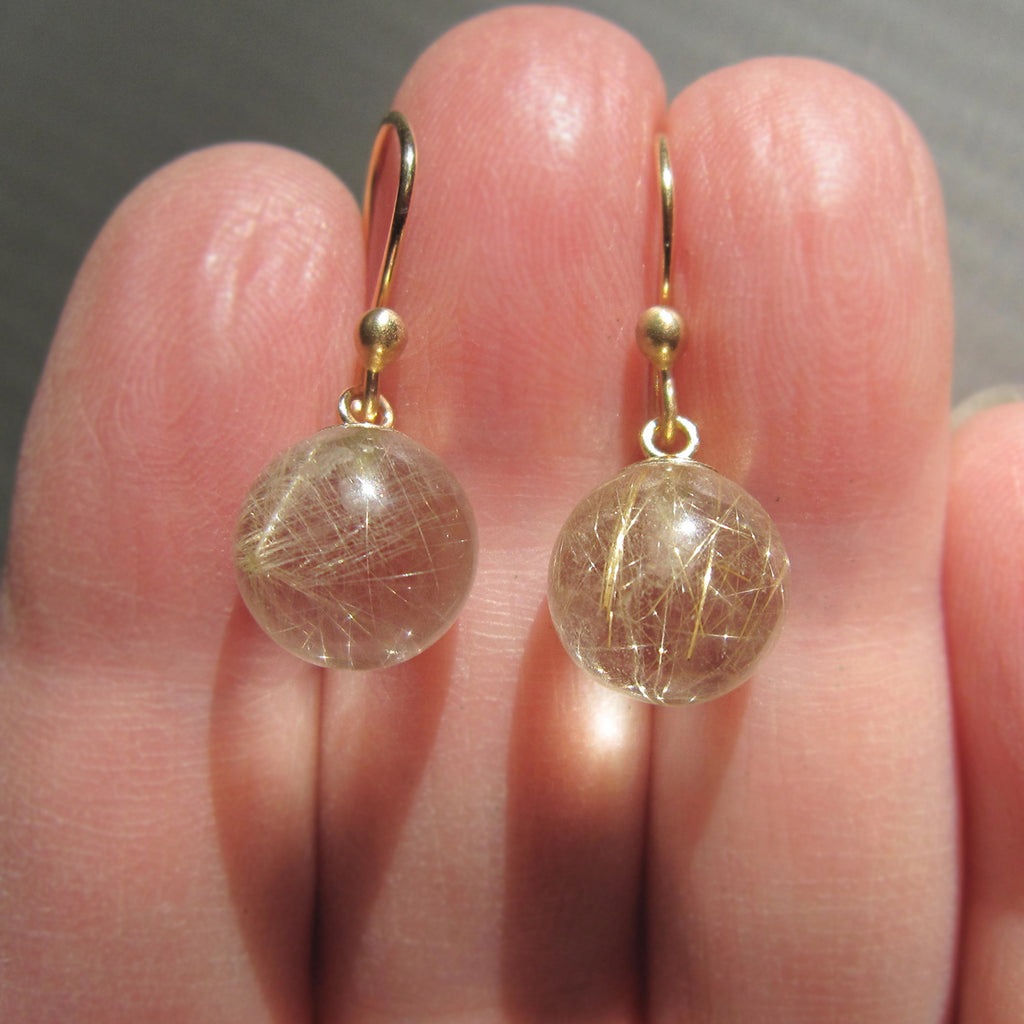golden rutilated pools of light orbs solid 14k gold earrings4