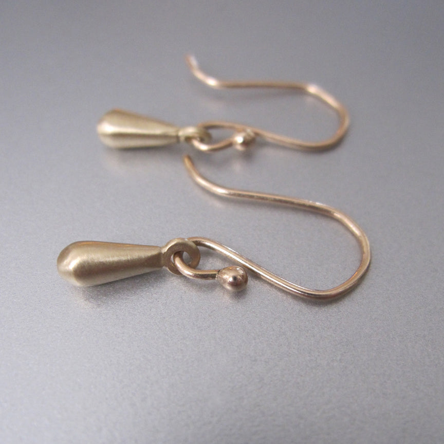 elongated gold drop earrings solid 14k gold earrings