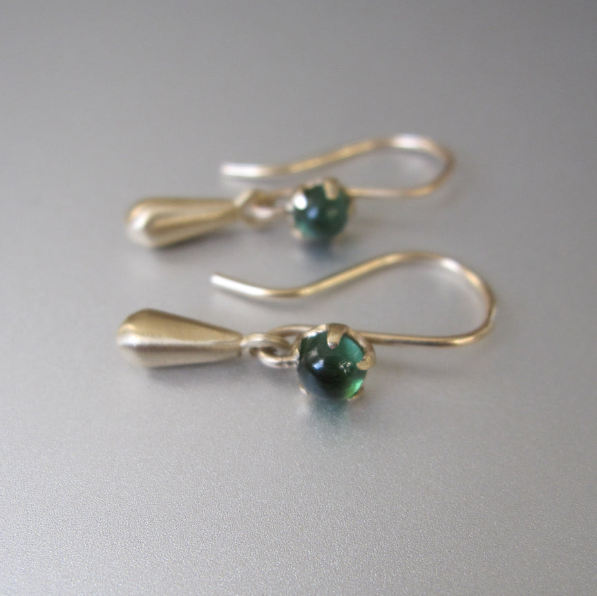 solid 14k gold drop earrings with green tourmaline2