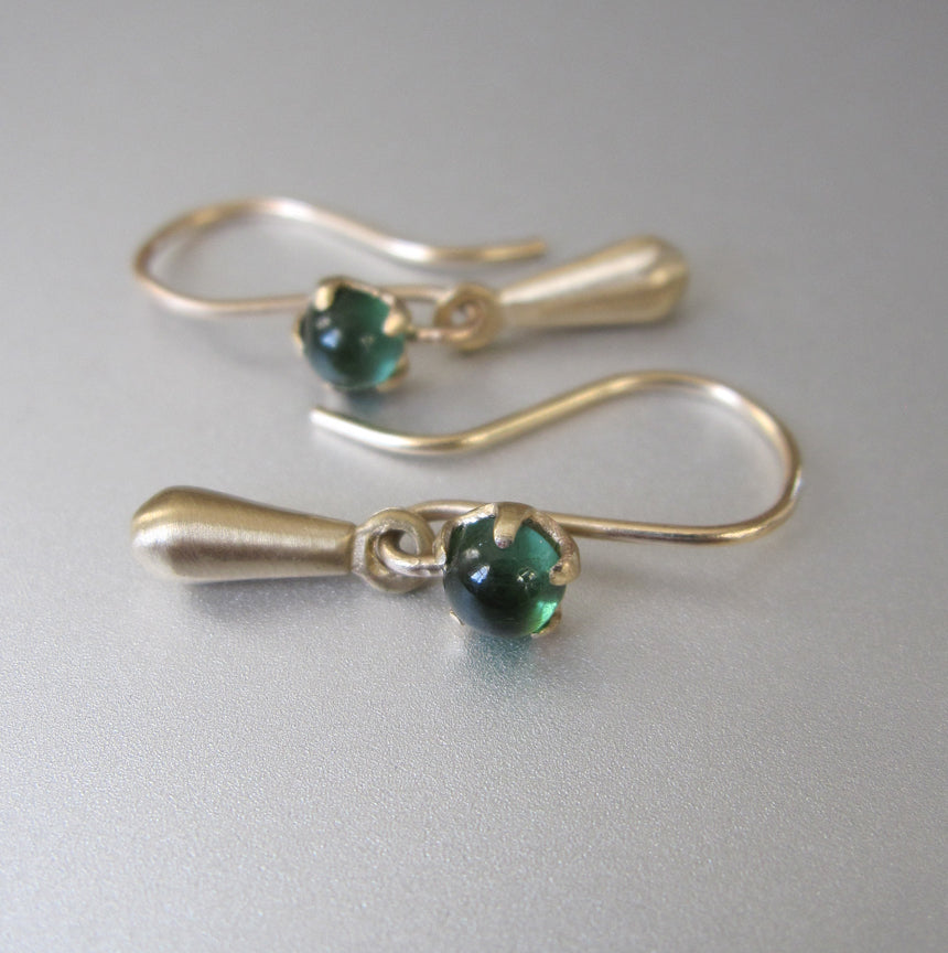 solid 14k gold drop earrings with green tourmaline4