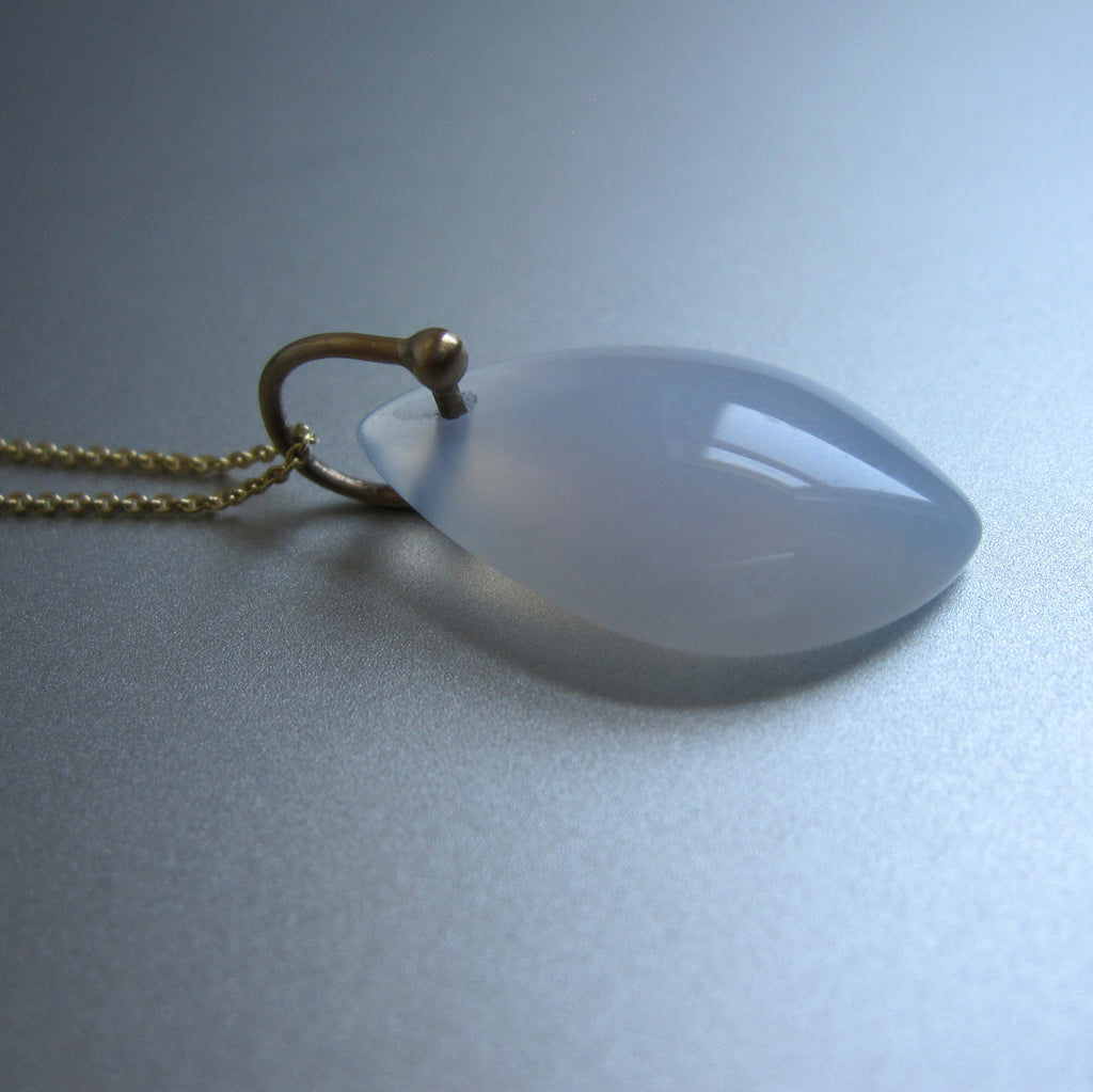 blue chalcedony smooth marquise drop solid 14k gold necklace3