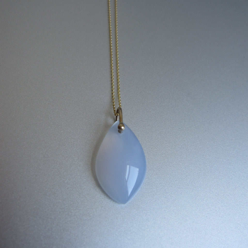 blue chalcedony smooth marquise drop solid 14k gold necklace4