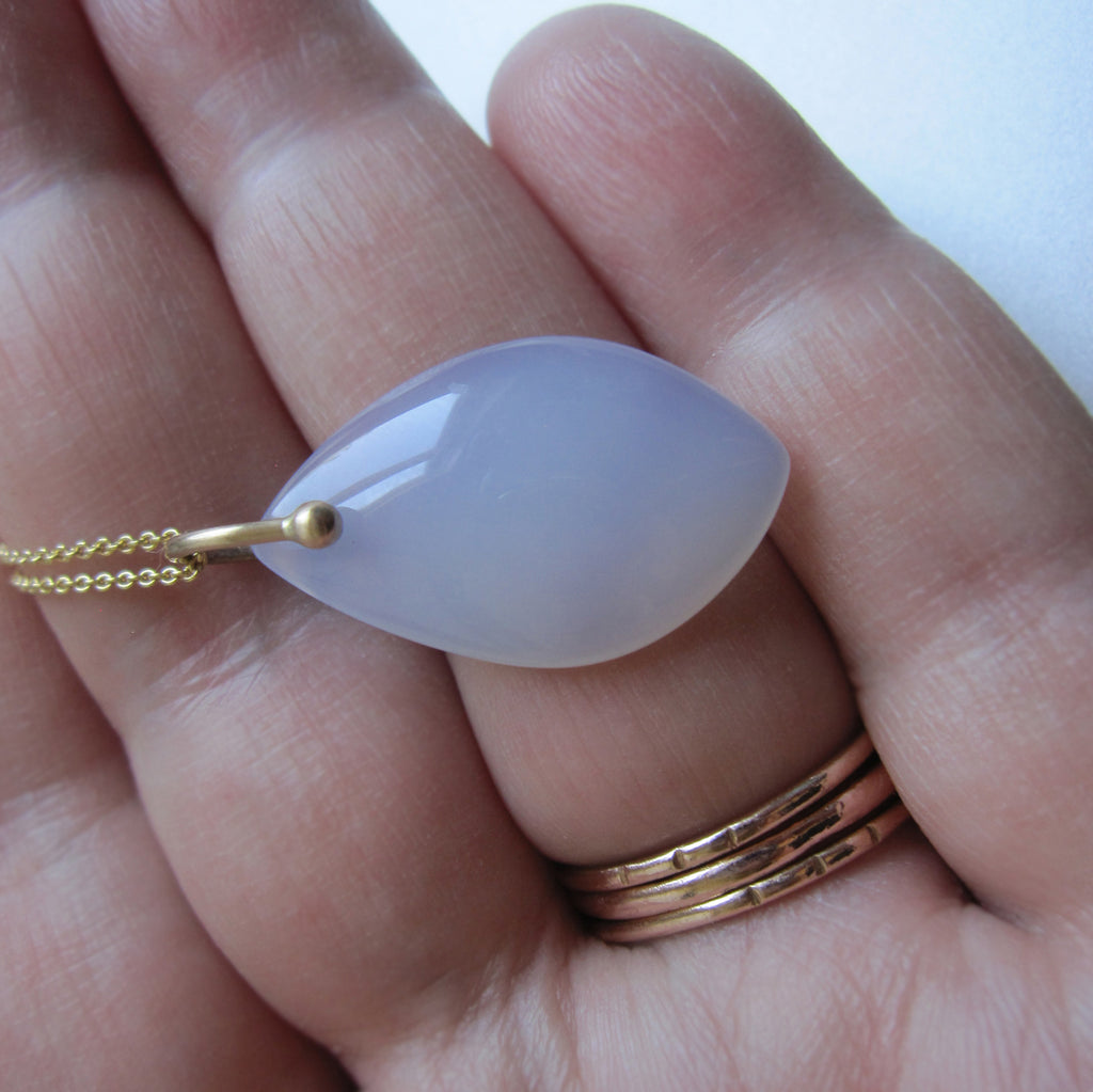 blue chalcedony smooth marquise drop solid 14k gold necklace5