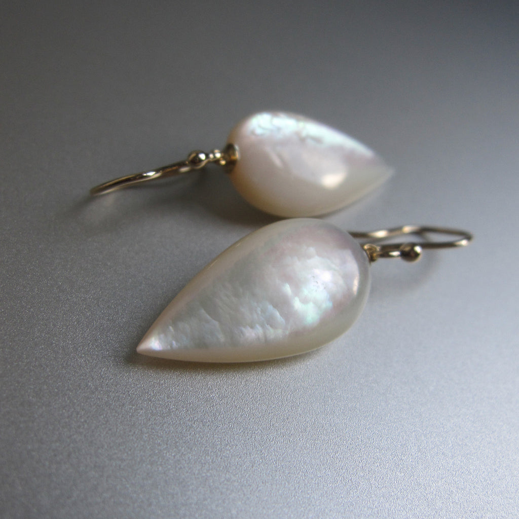 mother of pearl long pointed drops solid 14k gold earrings5