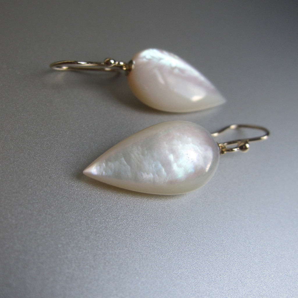 mother of pearl long pointed drops solid 14k gold earrings6