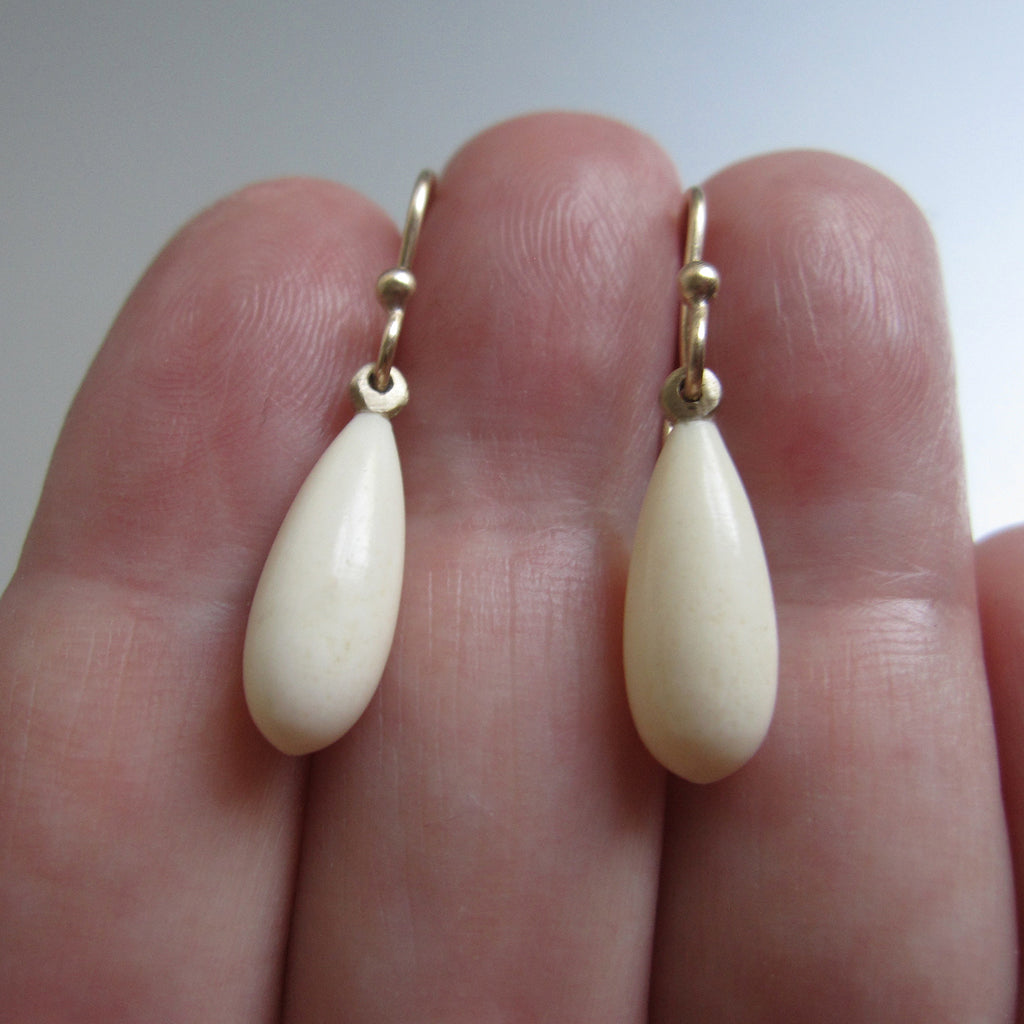 Bone Drops Solid 14k Gold Earrings 5